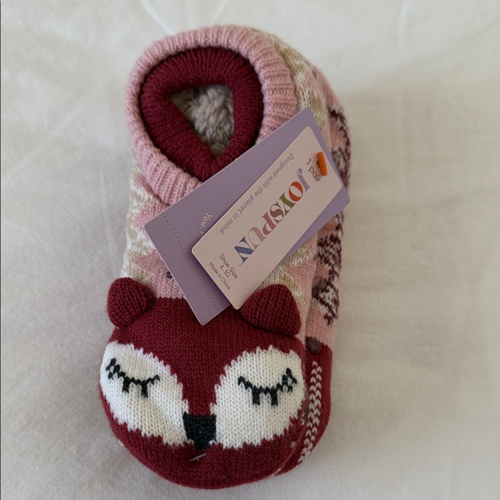 Cozy Women's Fox Slippers - Red and Pink